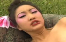 Asian chick fucked by two guys