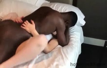 Trophy wife fucks bbc in hotel and calls husband