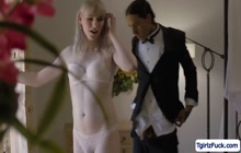 Blonde tranny big ass analed while fucking pussy threesome