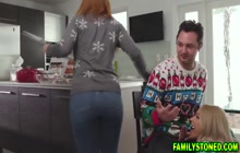 Stepdaddy getting a blowjob from his horny stepdaughter Emma