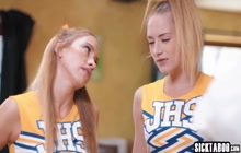 We want to blow your whistle coach so guy fucked two horny cheerleaders