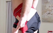 Declan Blake revealing his insatiable ass in a red jock