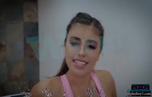 Huge knockers latina MILF Ella Knox takes a pussy pounding in the gym