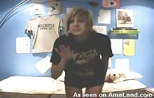 Skinny girl striptease on webcam