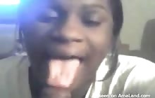 Ebony chick's horny blowjob