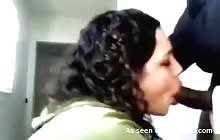 Chubby brunette babe swallows her lover's cum