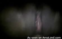 Close-up of ebony pussy being fucked