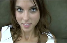 Cute Cheerleader Shows Great Deep Throat Skills