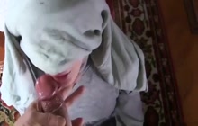 Hot girl in hijab blowing my cock