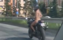 GF riding a bike completely naked
