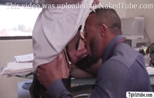 Transgender boss lets her black worker fuck her ass in office