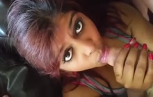 Indian babe blows boyfriend's dick