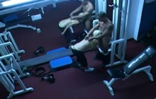 Horny couple fucking in a gym