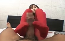 Red Pantyhose Footjob