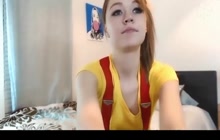 Petite teen in pokemon cosplay masturbating