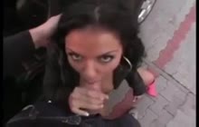 Big tit MILF Carla gets her ass fucked in public