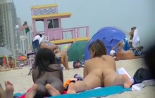 White and black chicks naked at the beach
