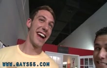 Public blowjob with hot gays
