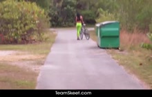 Wonderful phat ass Cuban chick Luna star rides a hard cock after a cycling workout