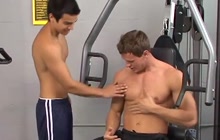 Hot gay guys fucking asses in the gym