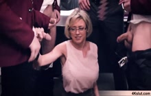 Horny MILF professor is gangbanged by her students
