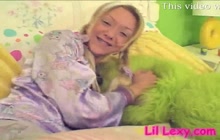 Lil Lexy strips off to show her pretty nipples