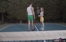 Tennis was hard for tiny teen Maddi Collins but she had a good instructor