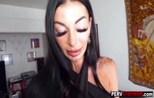 Naughty big boobs stepmom Nikita Reznikova silenced stepson with a blowjob